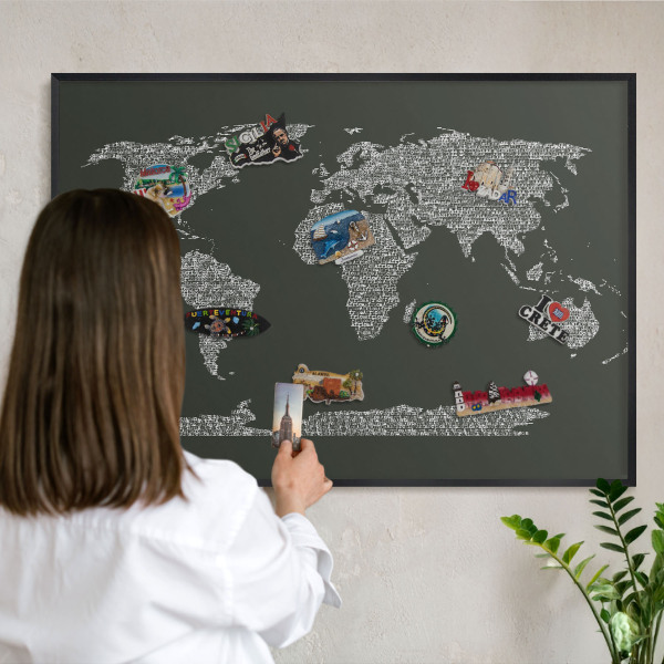 Magnettafel Metall mit Rahmen in Schwarz Textkarte