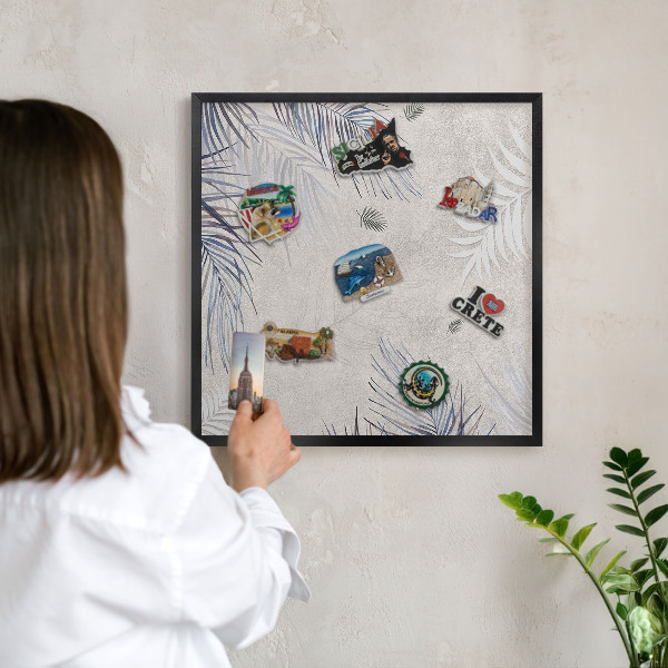 Magnettafel Metall mit Rahmen in Schwarz Laubige Eleganz