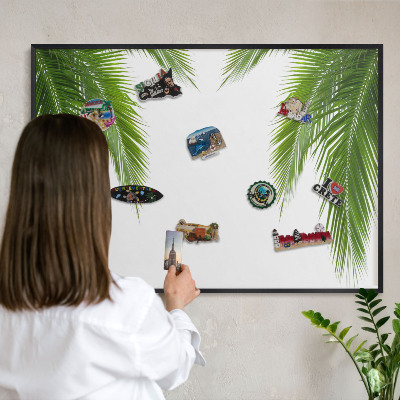 Magnettafel Metall mit Rahmen in Schwarz Exotische Natur
