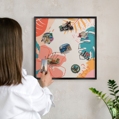 Magnettafel Metall mit Rahmen in Schwarz Moderne Natur