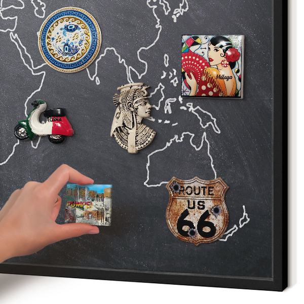 Magnettafel Metall mit Rahmen in Schwarz Kreidezeitwelt