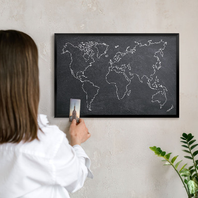 Magnettafel Metall mit Rahmen in Schwarz Kreidezeitwelt