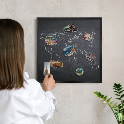 Magnettafel Metall mit Rahmen in Schwarz Kreidezeitwelt