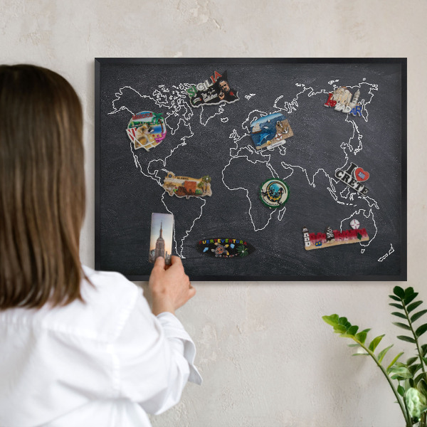 Magnettafel Metall mit Rahmen in Schwarz Kreidezeitwelt