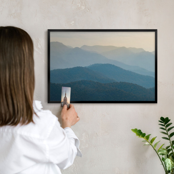Magnettafel Metall mit Rahmen in Schwarz Bergblick