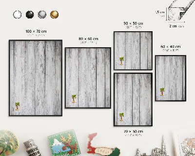 Magnettafel Metall mit Rahmen in Schwarz Rustikales Holz
