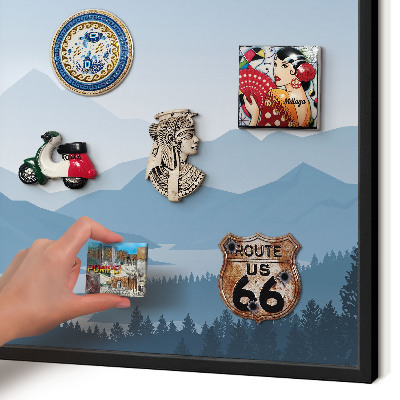 Magnettafel Metall mit Rahmen in Schwarz Harmonie der Berge