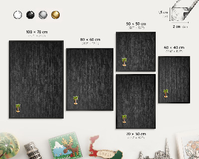 Magnettafel Metall mit Rahmen in Schwarz Ziegelmauer