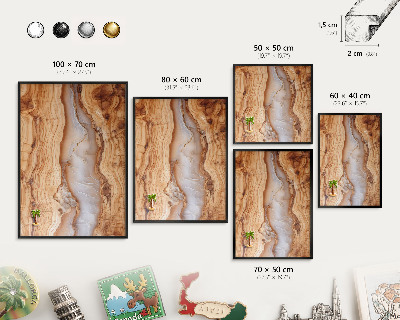 Magnetpinnwand Metall für Urlaubsmagnete mit schwarzem Rahmen Eleganz aus Holz