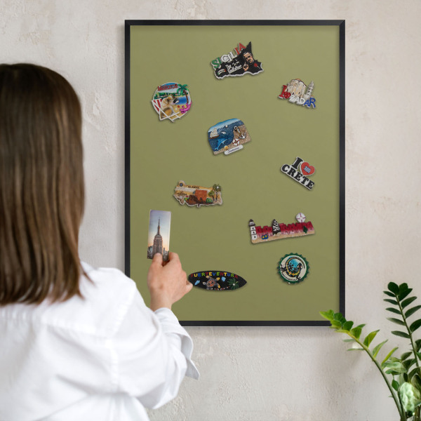 Magnettafel Metall mit Rahmen in Schwarz Grünes Gras