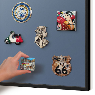 Magnettafel Metall mit Rahmen in Schwarz Pastellblau
