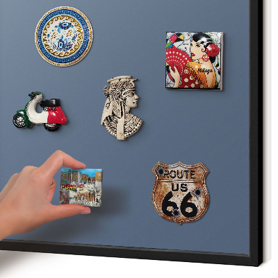 Magnettafel Metall mit Rahmen in Schwarz Pastellblau