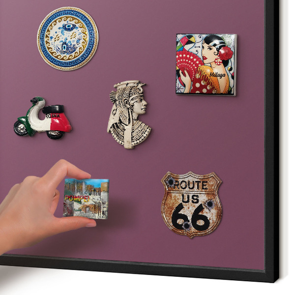 Magnettafel Metall mit Rahmen in Schwarz Lila Farbe
