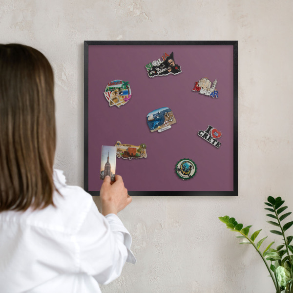 Magnettafel Metall mit Rahmen in Schwarz Lila Farbe