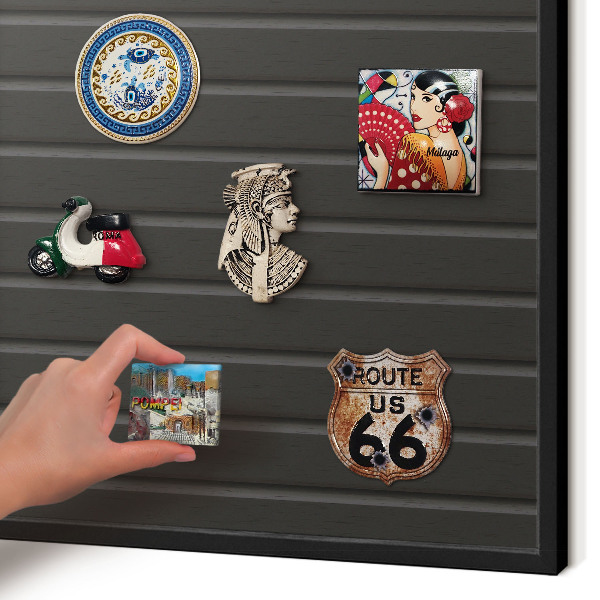 Magnettafel Metall mit Rahmen in Schwarz Paneeltextur