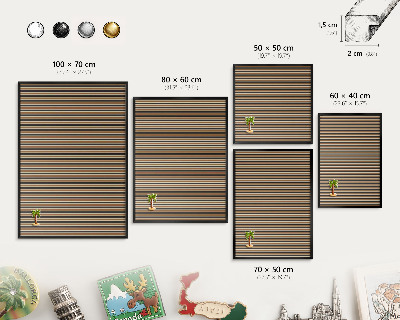 Magnettafel Metall mit Rahmen in Schwarz Geometrisches Muster