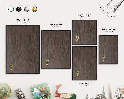 Magnettafel Metall mit Rahmen in Schwarz Naturholz