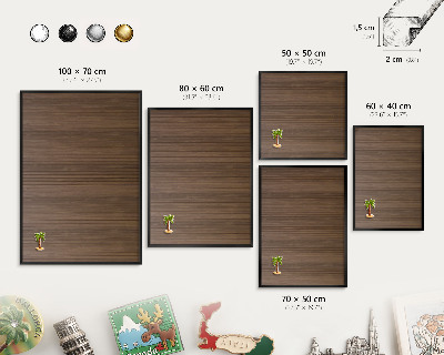 Magnettafel Metall mit Rahmen in Schwarz Holzhintergrund
