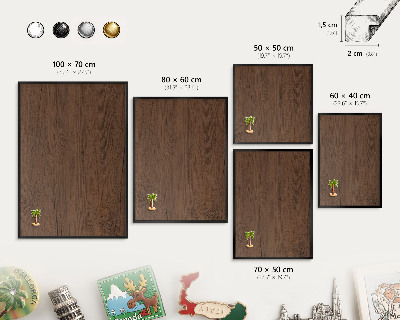 Magnettafel Metall mit Rahmen in Schwarz Holzstruktur