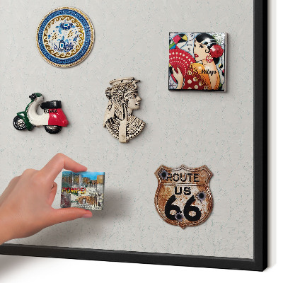 Magnettafel Metall mit Rahmen in Schwarz Pflanzenmuster
