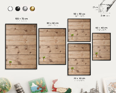 Magnettafel Metall mit Rahmen in Schwarz Holzstruktur