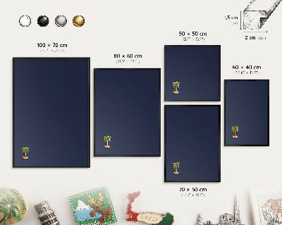 Magnettafel Metall mit Rahmen in Schwarz Dunkelmarineblau