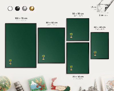 Magnettafel Metall mit Rahmen in Schwarz Flaschengrün