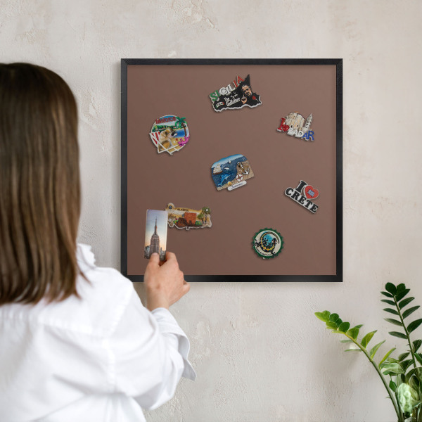 Magnettafel Metall mit Rahmen in Schwarz Braune Farbe