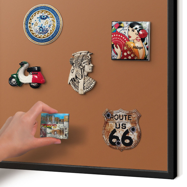 Magnettafel Metall mit Rahmen in Schwarz Dunkelorange