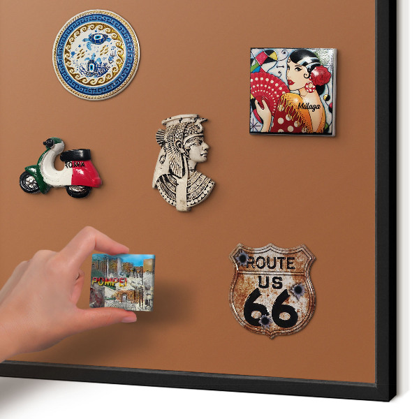 Magnettafel Metall mit Rahmen in Schwarz Dunkelorange