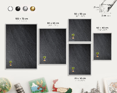 Metalltafel für Magnete mit silbernem Rahmen Graue Textur