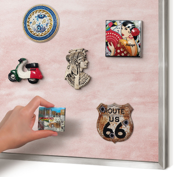 Metalltafel für Magnete mit silbernem Rahmen Rosa Textur