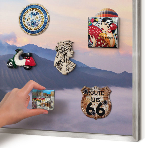 Dekoratives Magnetboard aus Metall in Silberrahmen Sky Journey