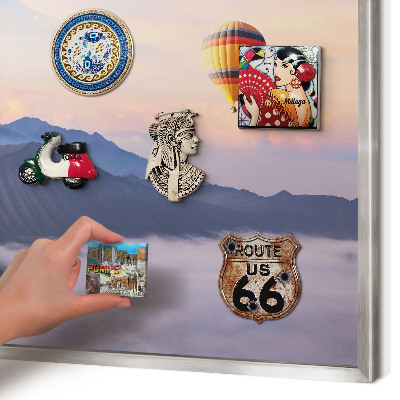 Dekoratives Magnetboard aus Metall in Silberrahmen Sky Journey