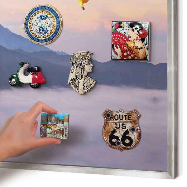 Dekoratives Magnetboard aus Metall in Silberrahmen Sky Journey