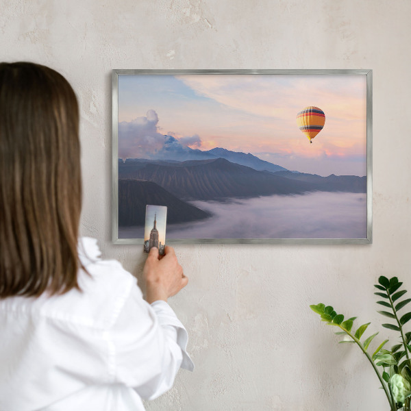 Dekoratives Magnetboard aus Metall in Silberrahmen Sky Journey