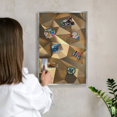 Metalltafel für Magnete mit silbernem Rahmen Warme Geometrie