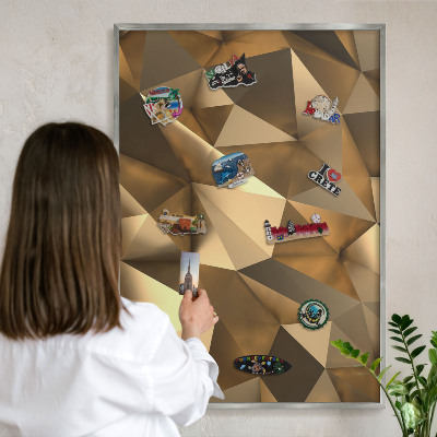 Metalltafel für Magnete mit silbernem Rahmen Warme Geometrie