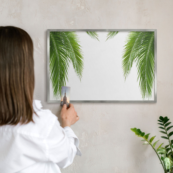 Dekoratives Magnetboard aus Metall in Silberrahmen Exotische Natur