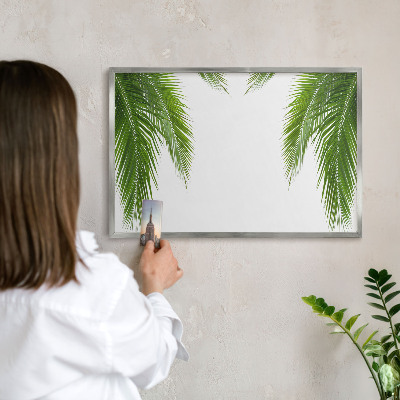 Dekoratives Magnetboard aus Metall in Silberrahmen Exotische Natur
