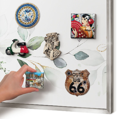 Metalltafel für Magnete mit silbernem Rahmen Botanische Eleganz