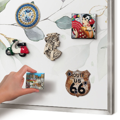 Metalltafel für Magnete mit silbernem Rahmen Botanische Eleganz