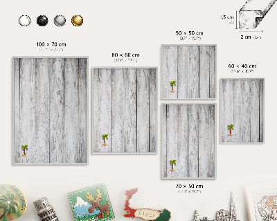 Dekoratives Magnetboard aus Metall in Silberrahmen Rustikales Holz