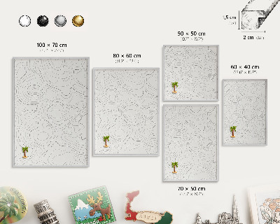 Dekoratives Magnetboard aus Metall in Silberrahmen Geometrische Eleganz