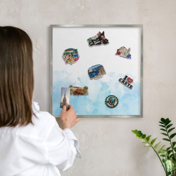 Metalltafel für Magnete mit silbernem Rahmen Entspannende Landschaft