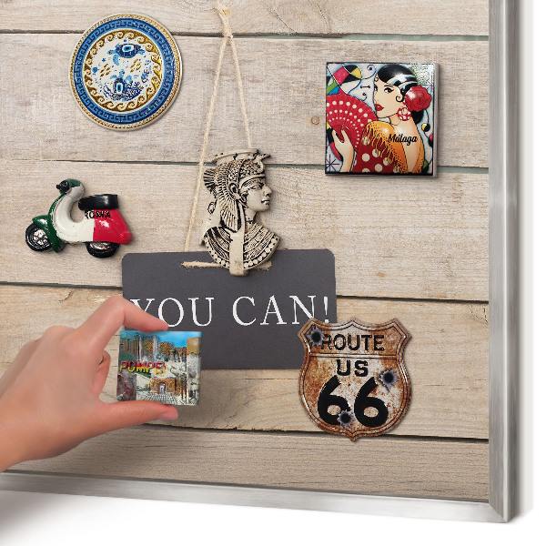 Dekoratives Magnetboard aus Metall in Silberrahmen Motivation jeden Tag