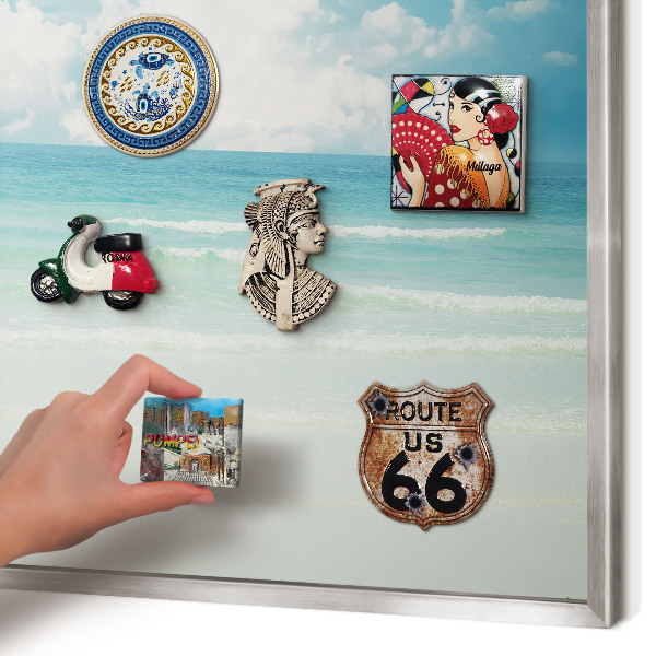 Metalltafel für Magnete mit silbernem Rahmen Maritime Harmonie