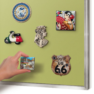 Metalltafel für Magnete mit silbernem Rahmen Grüner Vintage-Stil