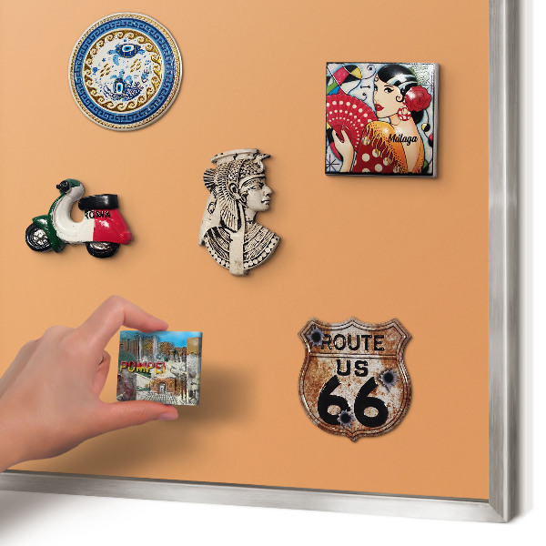Metalltafel für Magnete mit silbernem Rahmen Pastellorange