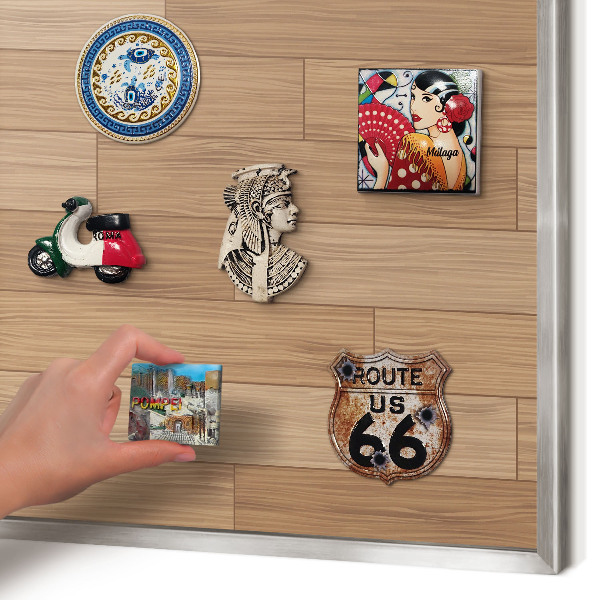 Dekoratives Magnetboard aus Metall in Silberrahmen Holzmuster